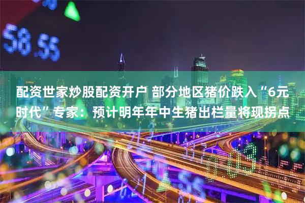 配资世家炒股配资开户 部分地区猪价跌入“6元时代”专家：预计明年年中生猪出栏量将现拐点
